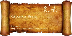 Katonka Anna névjegykártya
