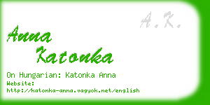 anna katonka business card